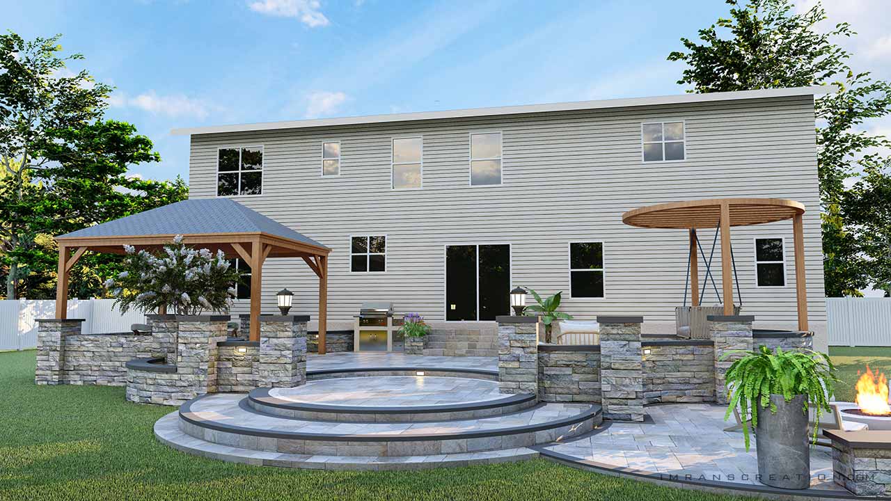 Multi Level Concrete Patio Design