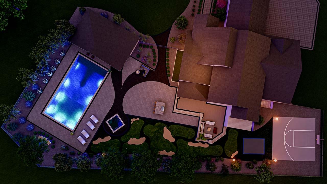 Large backyard area design